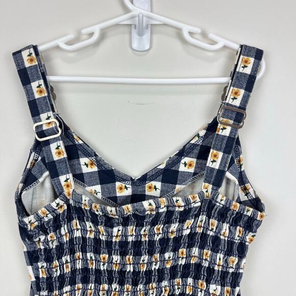 Vintage Zanoni by Jalate Plaid Sunflower Dress Small USA - Picture 7 of 8